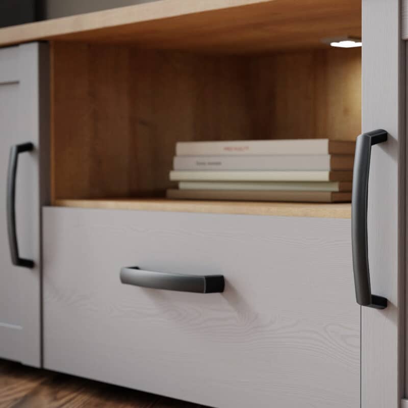 Furniture To Go Bohol 2 Door 1 Drawer Grey TV Cabinet With LED Lighting The Home and Office Stores