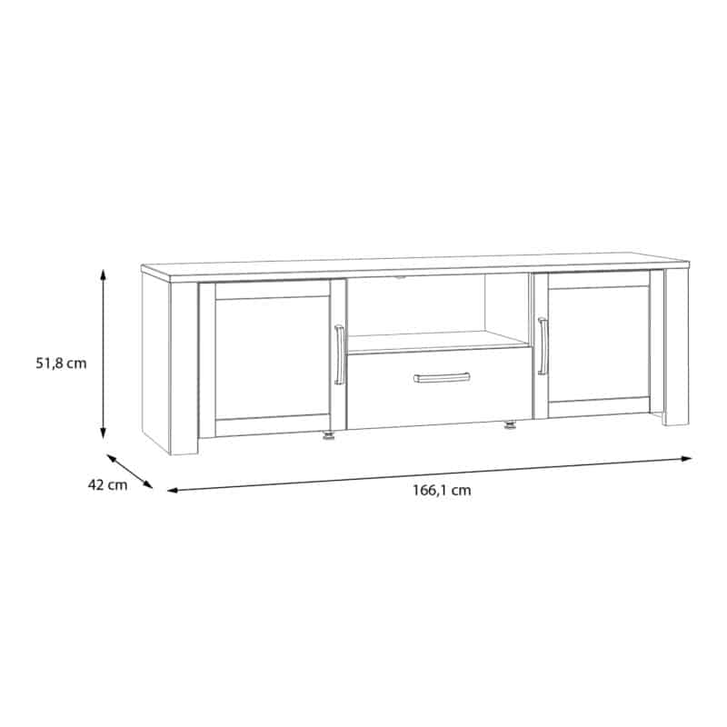 Furniture To Go Bohol 2 Door 1 Drawer Grey TV Cabinet With LED Lighting The Home and Office Stores