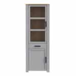 Furniture To Go Bohol 2 Door 1 Drawer Narrow Grey Display Cabinet The Home and Office Stores
