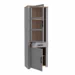 Furniture To Go Bohol 2 Door 1 Drawer Narrow Grey Display Cabinet The Home and Office Stores