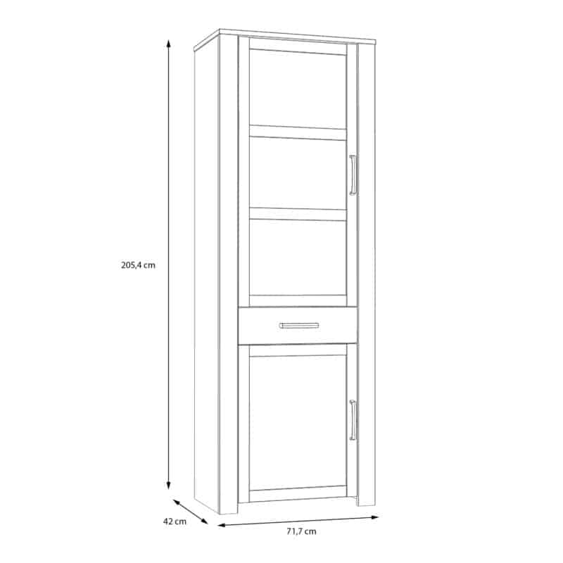 Furniture To Go Bohol 2 Door 1 Drawer Narrow Grey Display Cabinet The Home and Office Stores