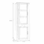 Furniture To Go Bohol 2 Door 1 Drawer Narrow Grey Display Cabinet With LED Lighting The Home and Office Stores