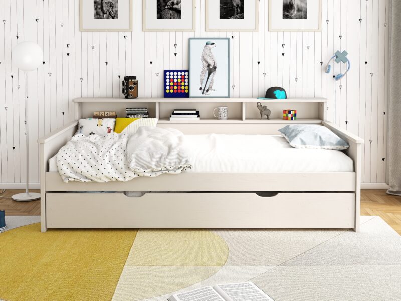 Kids Avenue Haven Storage Cashmere Day Bed 2 with Trundle Drawer The Home and Office Stores