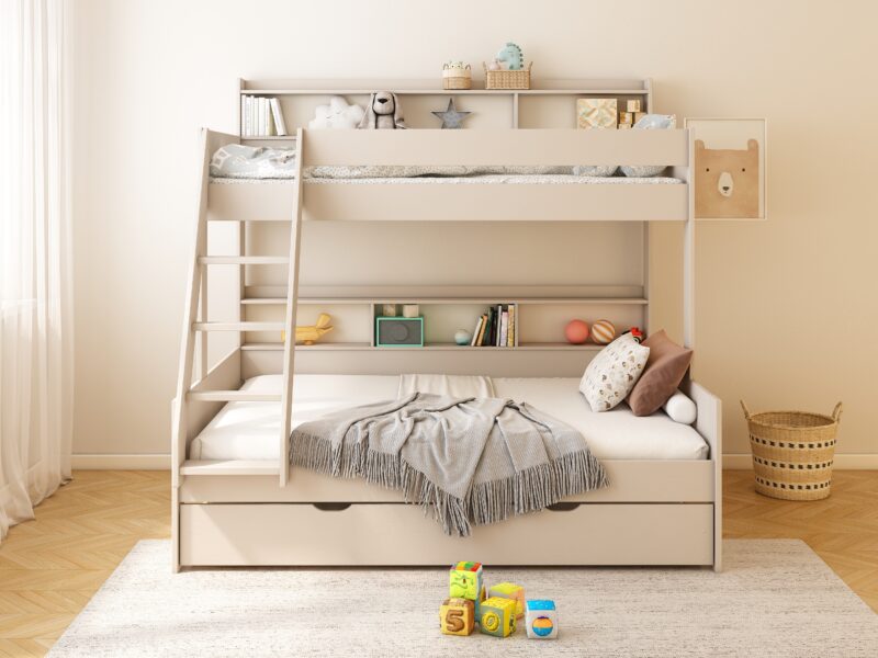 Kids Avenue Haven Storage Cashmere Family Bunk Bed 2 with Trundle Drawer The Home and Office Stores