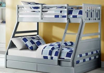 Flair Furnishings Ollie Grey Triple Sleeper Bed