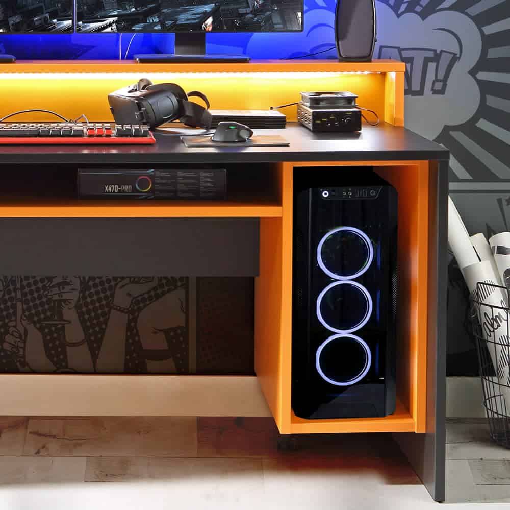 Black and deals orange gaming desk