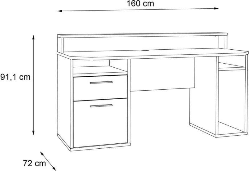 Flair Furnishings Power Z Gaming Desk