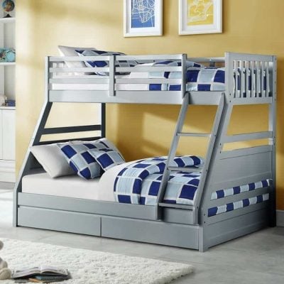 Flair Furnishings Ollie Grey Triple Sleeper Bed