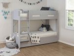 Flintshire Furniture Billie Grey Bunk Bed with Trundle Bed Drawer