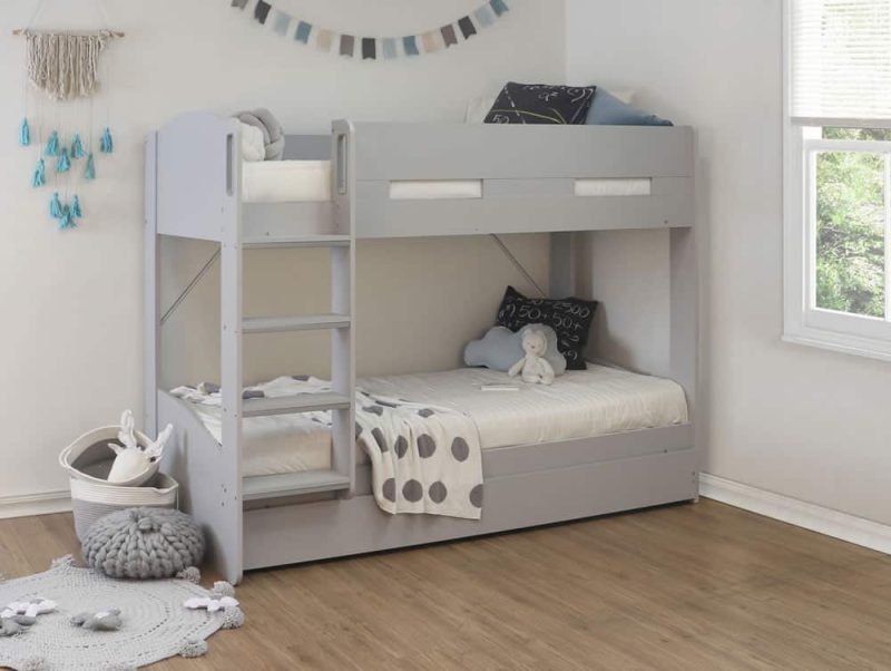 Flintshire Furniture Billie Grey Bunk Bed with Trundle Bed Drawer