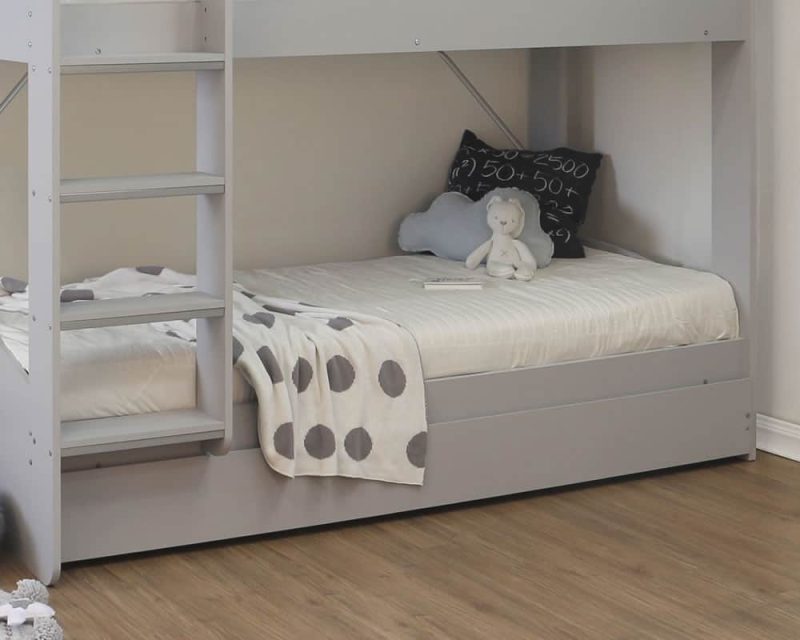 Flintshire Furniture Billie Grey Bunk Bed with Trundle Bed Drawer