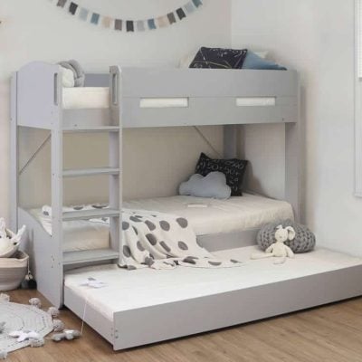 Flintshire Furniture Billie Grey Bunk Bed with Trundle Bed Drawer