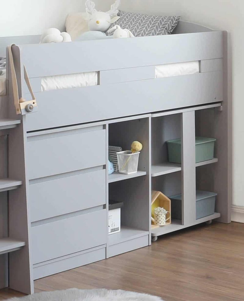 Flintshire Furniture Billie Grey Mid Sleeper Bed with Desk