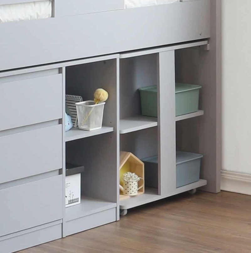 Flintshire Furniture Billie Grey Mid Sleeper Bed with Desk