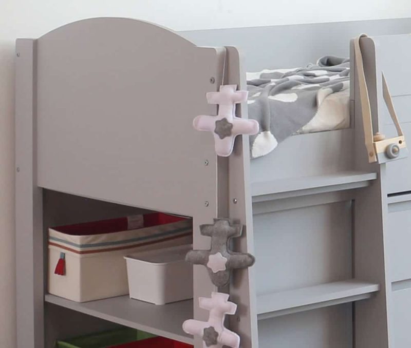 Flintshire Furniture Billie Grey Mid Sleeper Bed with Desk