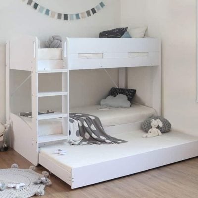 Flintshire Furniture Billie White Bunk Bed with Trundle Bed Drawer