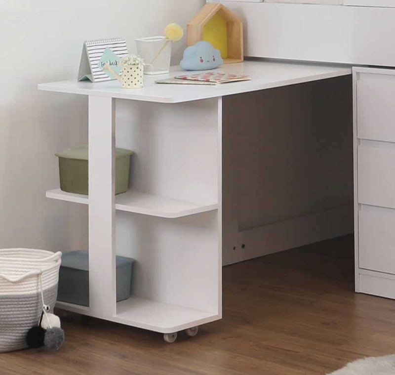 Flintshire Furniture Billie White Mid Sleeper Bed with Desk