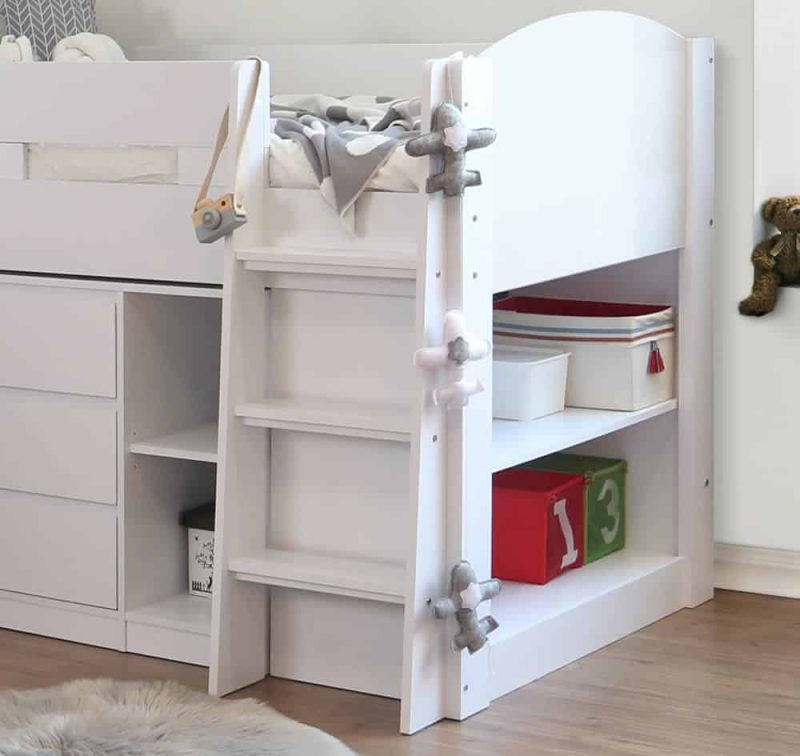 Flintshire Furniture Billie White Mid Sleeper Bed with Desk
