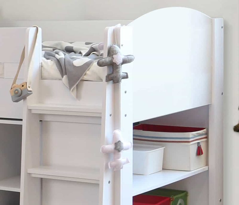 Flintshire Furniture Billie White Mid Sleeper Bed with Desk