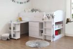 Flintshire Furniture Billie White Mid Sleeper Bed with Desk