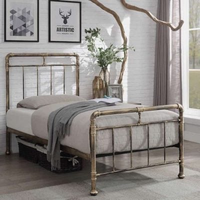 Flintshire Furniture Cilcain Antique Bronze Metal Bed Frame