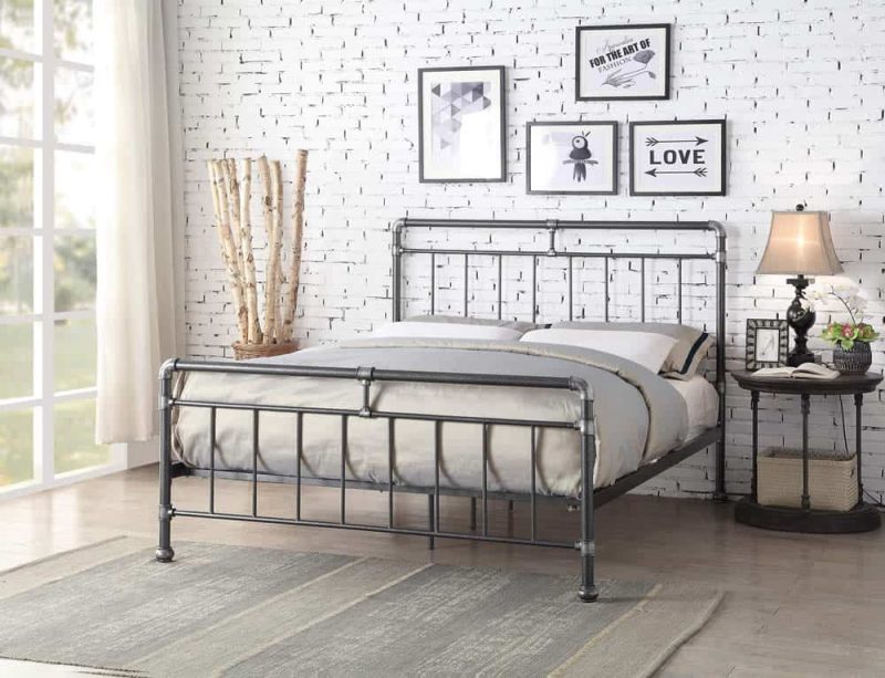 Flintshire Furniture Cilcain Black Silver Metal Bed Frame