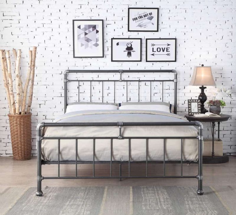 Flintshire Furniture Cilcain Black Silver Metal Bed Frame