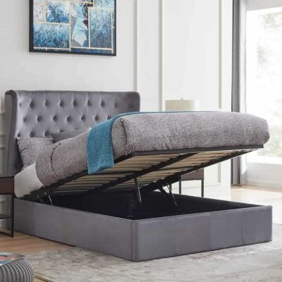 Flintshire Furniture Holway Grey Fabric Ottoman Storage Bed