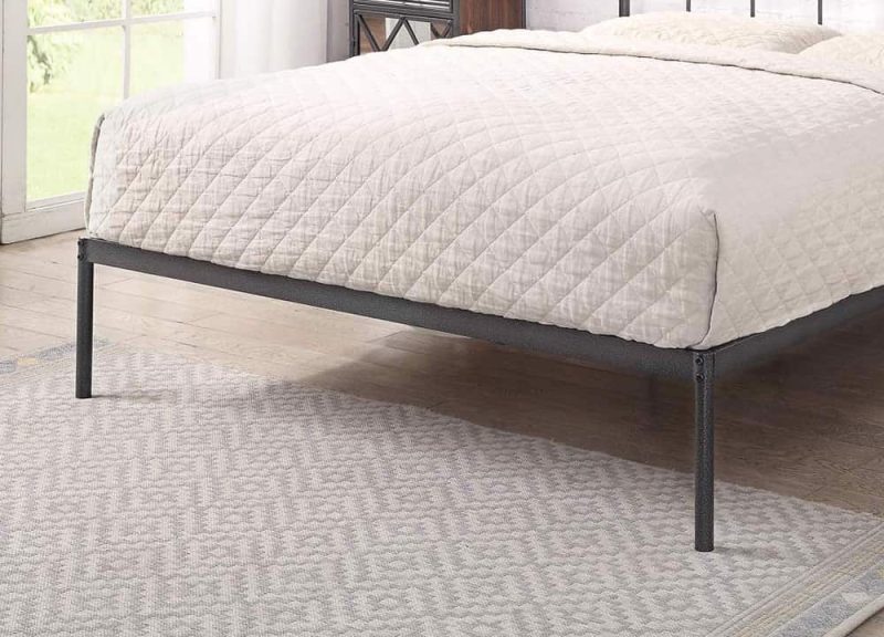 Flintshire Furniture Oakenholt Black Silver Metal Bed Frame