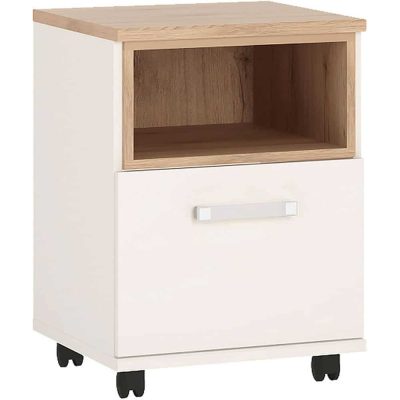 Furniture To Go 4 Kids 1 Door Mobile Desk Unit Opalino Handles Oak White
