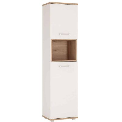 Furniture To Go 4 Kids Tall 2 Door Cabinet Opalino Handles Oak White