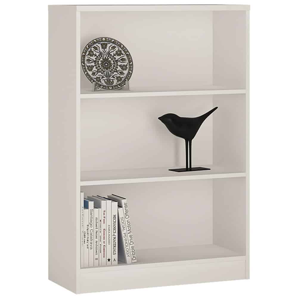 Furniture To Go 4 You Medium Wide Bookcase Pearl White