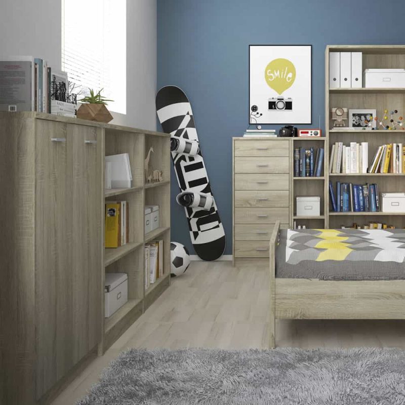 Furniture To Go 4 You Medium Wide Bookcase Sonama Oak