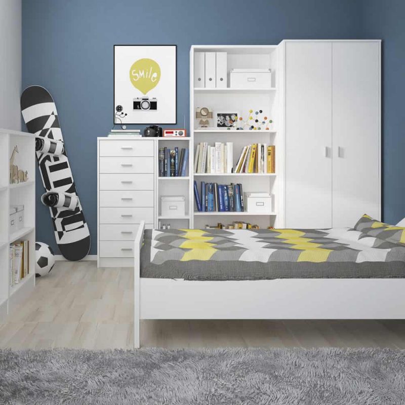Furniture To Go 4 You Tall Wide Bookcase Pearl White