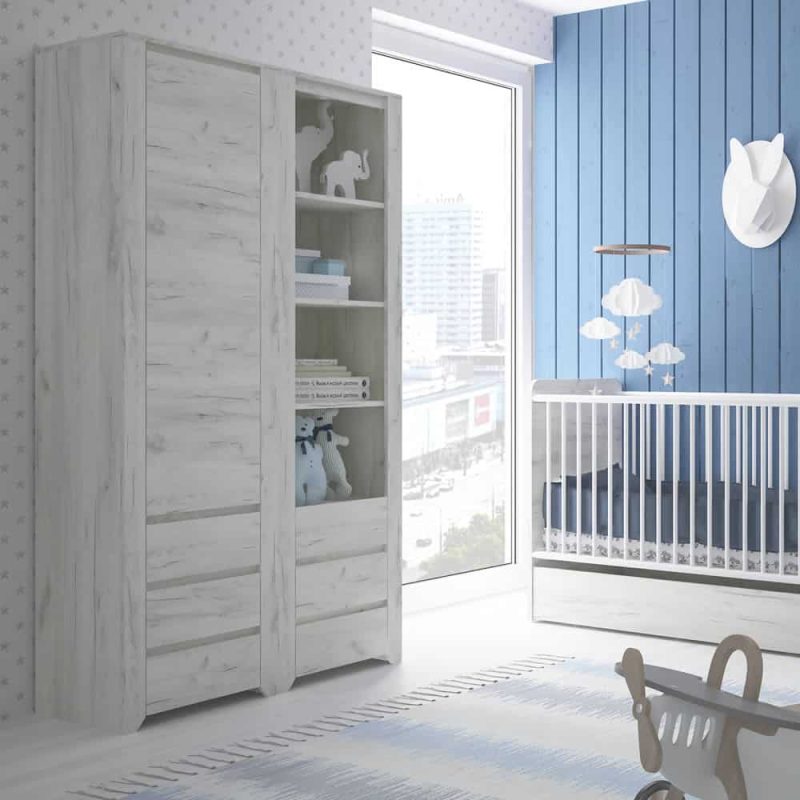 Furniture To Go Angel Tall Narrow One Door 3 Drawer Cupboard