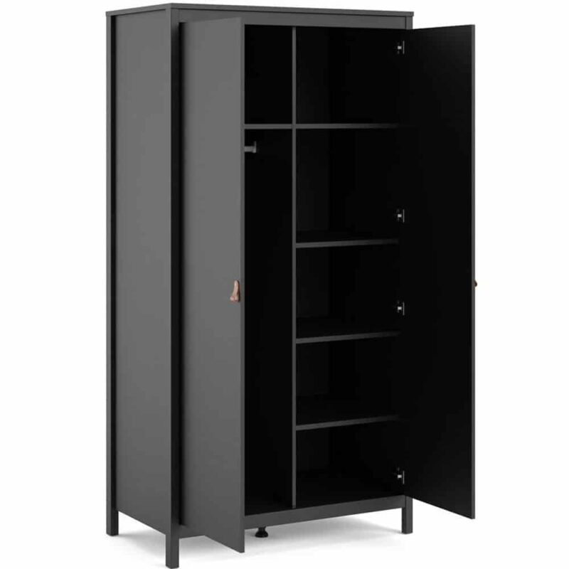 Furniture To Go Barcelona 2 Door Wardrobe Matt Black