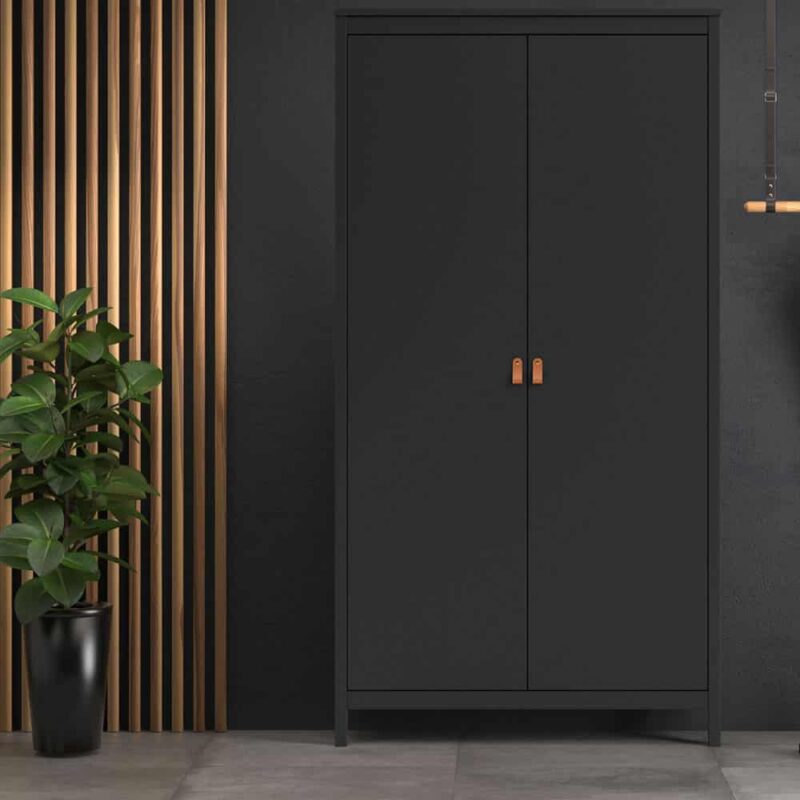 Furniture To Go Barcelona 2 Door Wardrobe Matt Black