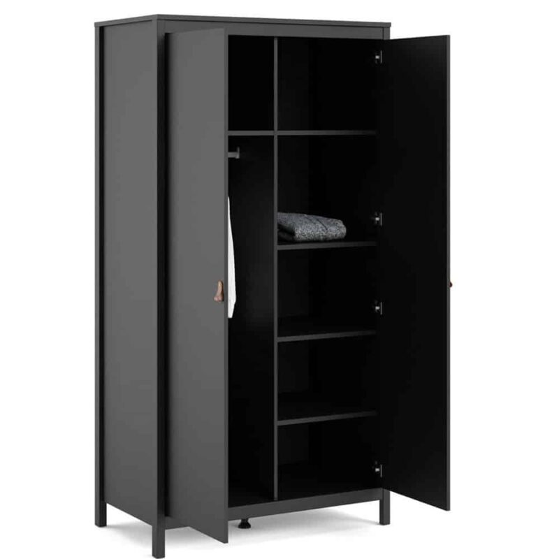 Furniture To Go Barcelona 2 Door Wardrobe Matt Black