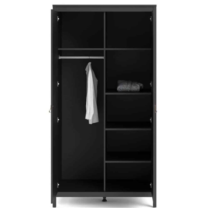 Furniture To Go Barcelona 2 Door Wardrobe Matt Black