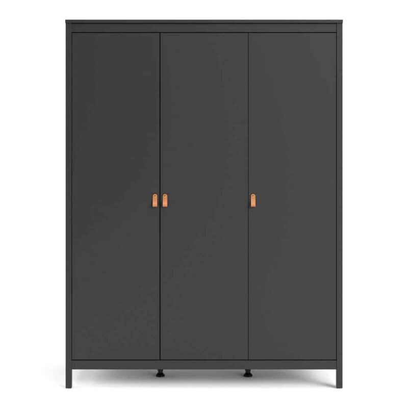Furniture To Go Barcelona 3 Door Wardrobe Matt Black