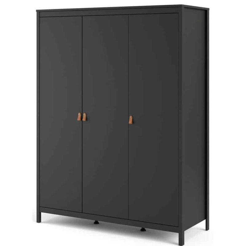 Furniture To Go Barcelona 3 Door Wardrobe Matt Black