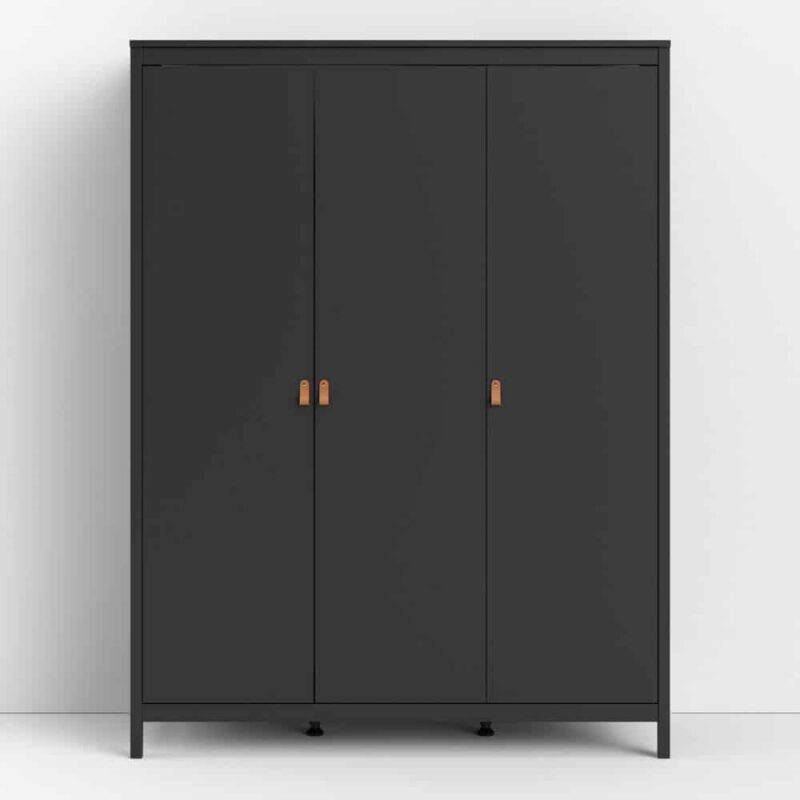 Furniture To Go Barcelona 3 Door Wardrobe Matt Black