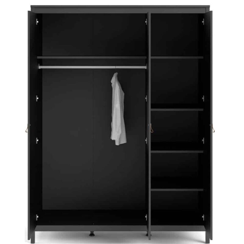 Furniture To Go Barcelona 3 Door Wardrobe Matt Black