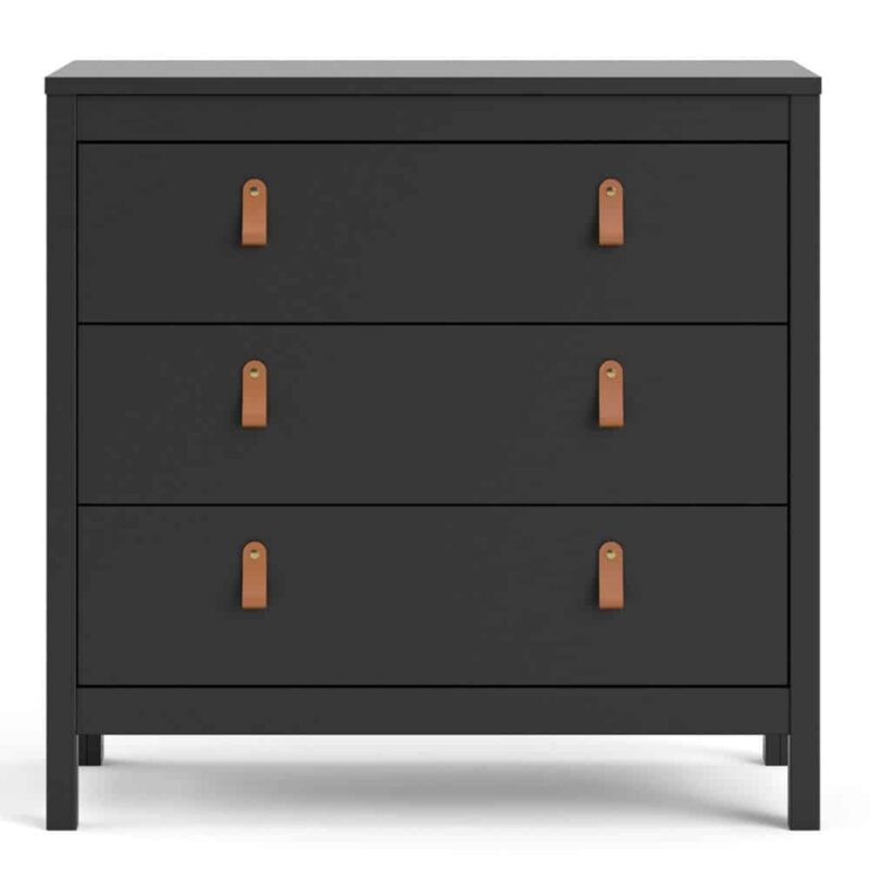 Furniture To Go Barcelona 3 Drawer Chest Matt Black