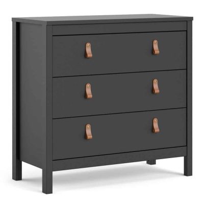 Furniture To Go Barcelona 3 Drawer Chest Matt Black