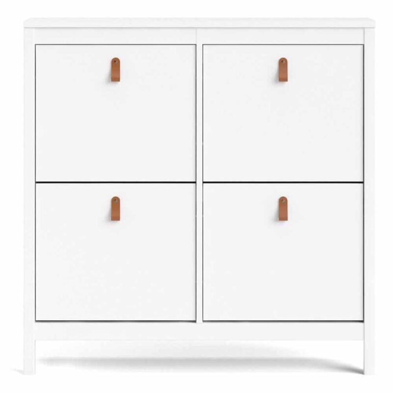 Furniture To Go Barcelona 4 Compartment Shoe Cabinet White