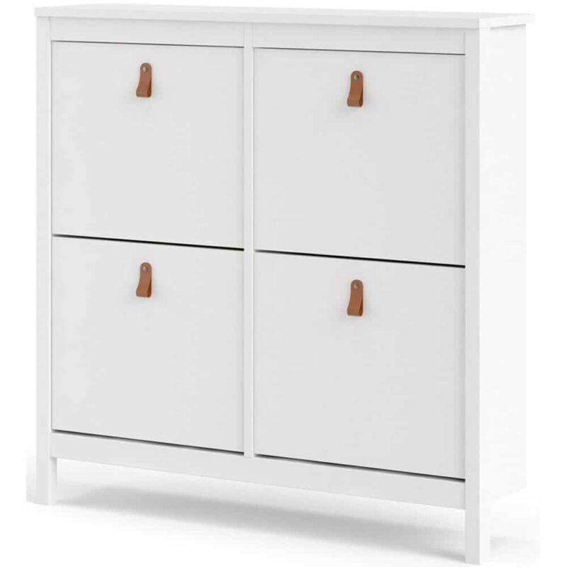 Furniture To Go Barcelona 4 Compartment Shoe Cabinet White