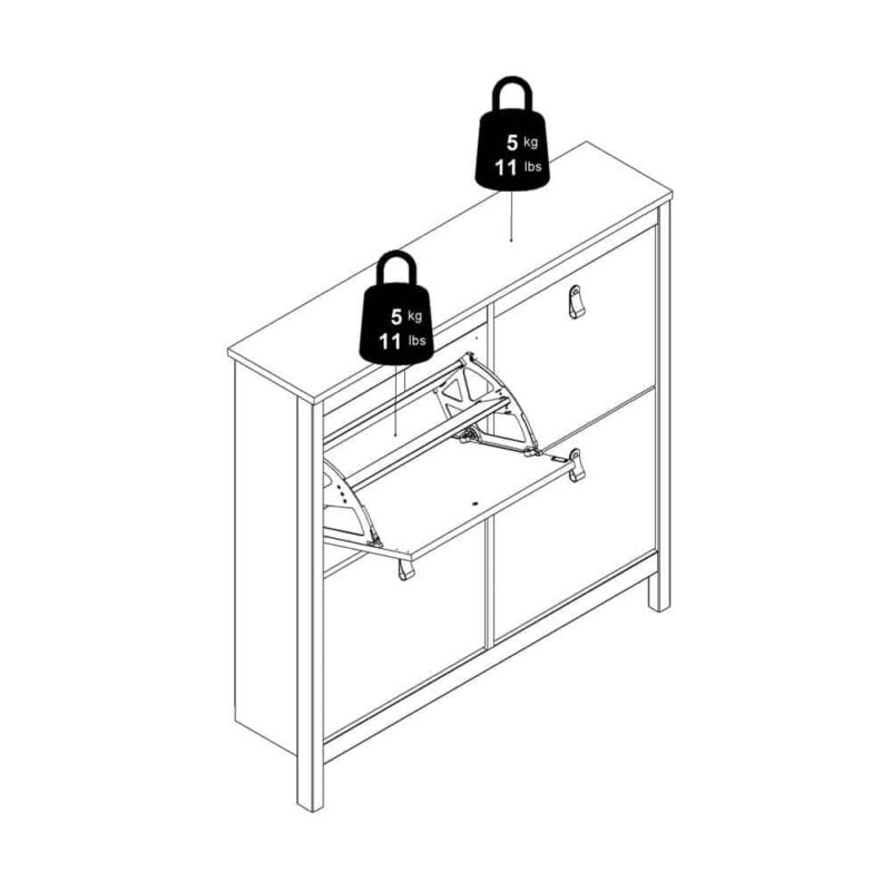 Furniture To Go Barcelona 4 Compartment Shoe Cabinet White