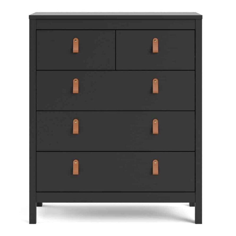 Furniture To Go Barcelona 5 Drawer Chest Matt Black