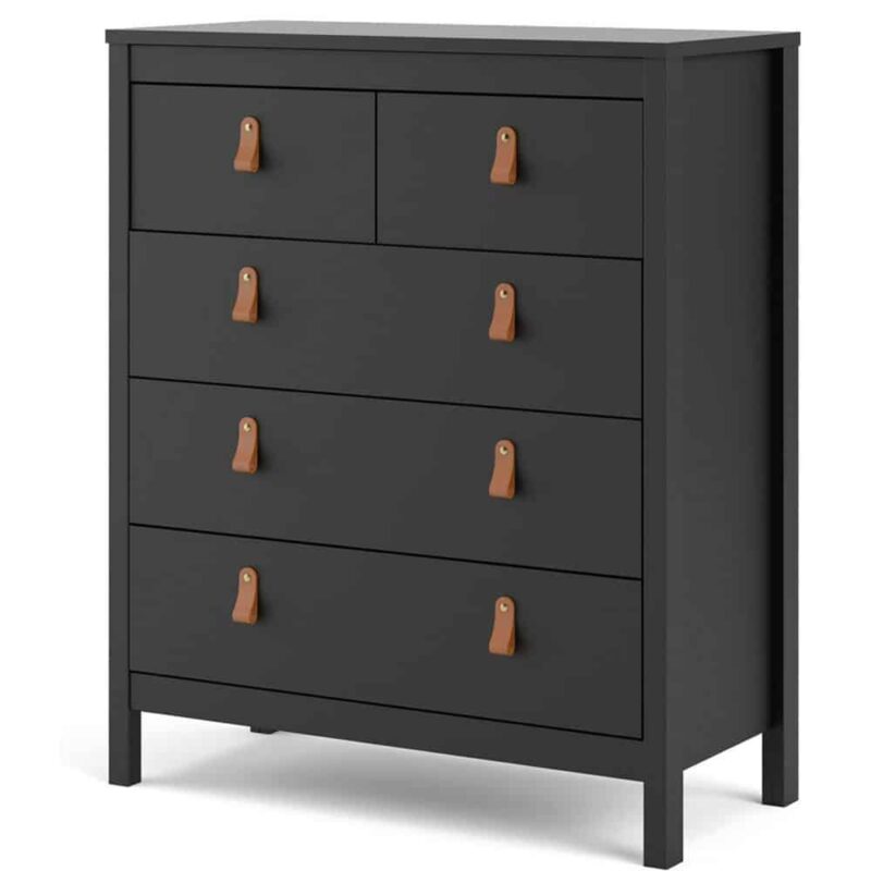 Furniture To Go Barcelona 5 Drawer Chest Matt Black